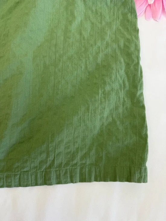 Lucy & Yak Mia Cotton Midi Dress Garland Sage Green Seersucker Lagenlook Boho - Picture 10 of 11